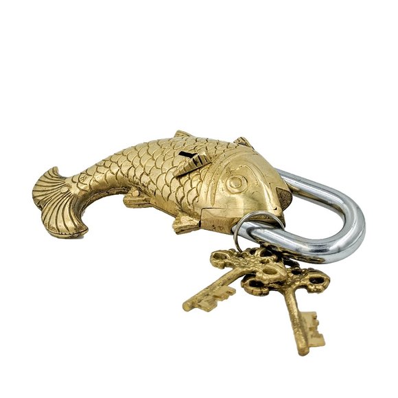 Metal Functional Brass Fish Pad Lock (7inch) - Picture 1 of 2